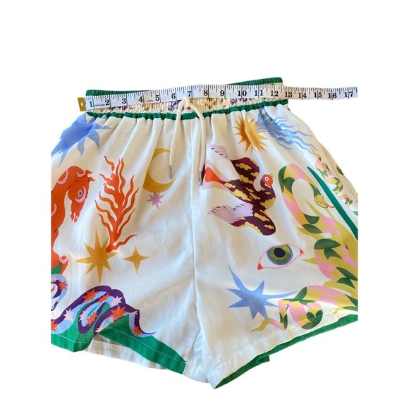 Women's XL Whimiscal Shorts Elastic High Waist Pockets Drawstring Multicolor - Picture 9 of 13